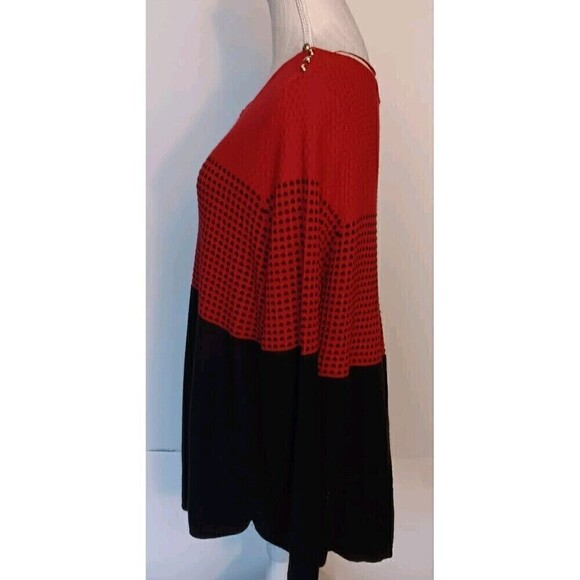Charter Club Sz. XXL Red/Black Color Block Acrylic Nylon Wool w/Gold Buttons - Picture 3 of 9